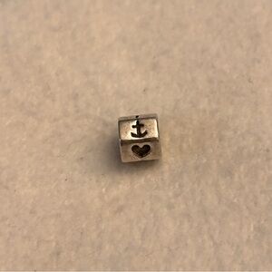 Real Pandora Sterling Silver 925 Charm Bead With Heart Cross Cutouts